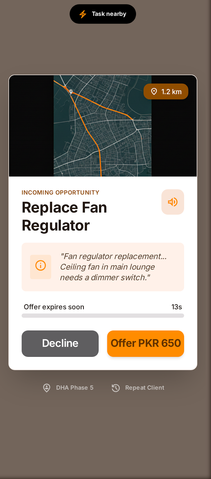 UstaadGo screen — Provider opportunity